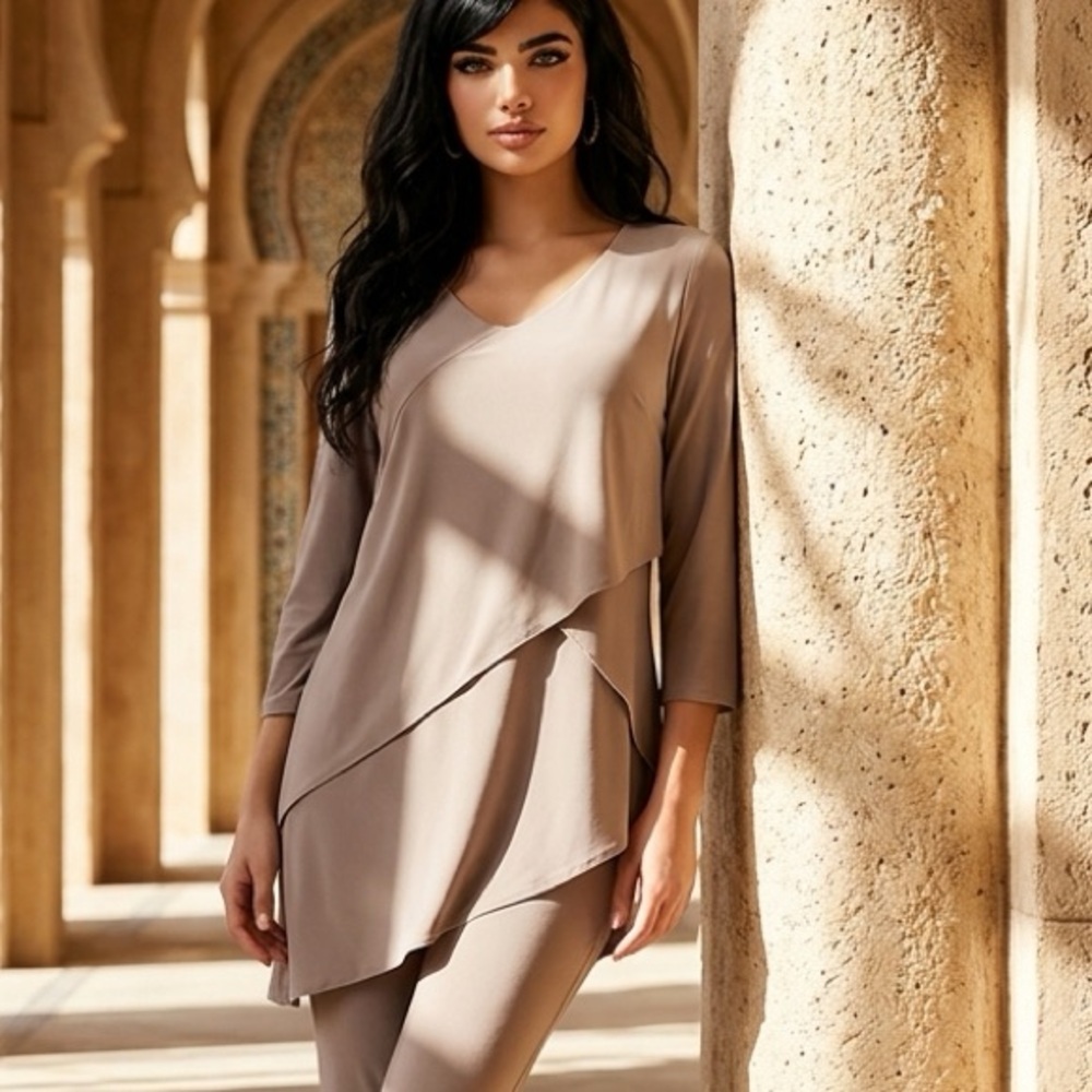 Joseph Ribkoff Taupe Tunic Top